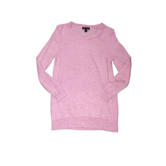 J Crew Womens Pink Merino100% Wool Long Sleeve Sweater Small Classic Fall Winter - Picture 1 of 10